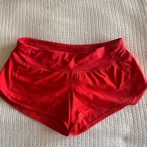 Vibrant Orange LuluLemon Athletic Shorts